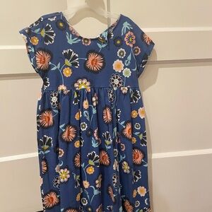 Tea Collection Size 8 Girls Floral Blue Kids Dress